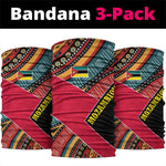 Mozambique Neck Gaiter Red Black Geometric Design and Tribal Pattern - African Pride