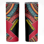 Mozambique Skinny Tumbler Red Black Geometric Design and Tribal Pattern - African Pride