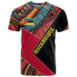 Mozambique T shirt Red Black Geometric Design and Tribal Pattern - African Pride