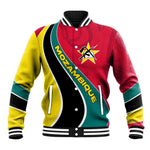 Mozambique Baseball Jacket Red Yellow Green Wave Design - African Pride