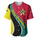 Mozambique Baseball Jersey Red Yellow Green Wave Design - African Pride