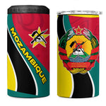 Mozambique 4 in 1 Can Cooler Tumbler Red Yellow Green Wave Design - African Pride