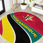 Mozambique Round Carpet Red Yellow Green Wave Design - African Pride