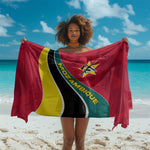 Mozambique Sarong Red Yellow Green Wave Design - African Pride