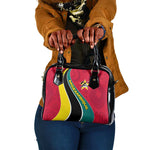Mozambique Shoulder Handbag Red Yellow Green Wave Design - African Pride