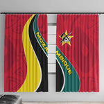 Mozambique Window Curtain Red Yellow Green Wave Design - African Pride