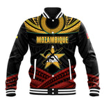 Mozambique Baseball Jacket Black Red Tribal Design Map - African Pride