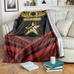 Mozambique Blanket Black Red Tribal Design Map - African Pride
