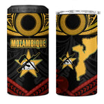 Mozambique 4 in 1 Can Cooler Tumbler Black Red Tribal Design Map - African Pride