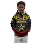Mozambique Kid Hoodie Black Red Tribal Design Map - African Pride