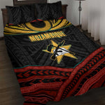 Mozambique Quilt Bed Set Black Red Tribal Design Map - African Pride