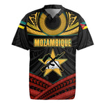 Mozambique Rugby Jersey Black Red Tribal Design Map - African Pride
