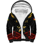 Mozambique Sherpa Hoodie Black Red Tribal Design Map - African Pride