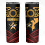 Mozambique Skinny Tumbler Black Red Tribal Design Map - African Pride