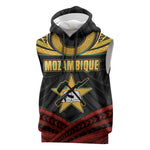 Mozambique Sleeveless Hoodie Black Red Tribal Design Map - African Pride