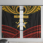 Mozambique Window Curtain Black Red Tribal Design Map - African Pride