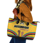 Mozambique Leather Tote Bag Yellow Red Green Swirl Independence Day - African Pride