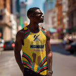 Mozambique Men Tank Top Yellow Red Green Swirl Independence Day - African Pride
