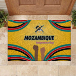 Mozambique Rubber Doormat Yellow Red Green Swirl Independence Day - African Pride