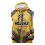 Mozambique Sleeveless Zip Hoodie Yellow Red Green Swirl Independence Day - African Pride