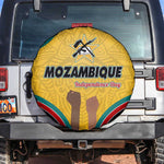 Mozambique Spare Tire Cover Yellow Red Green Swirl Independence Day - African Pride