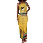 Mozambique Tank Maxi Dress Yellow Red Green Swirl Independence Day - African Pride