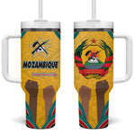 Mozambique Tumbler With Handle Yellow Red Green Swirl Independence Day - African Pride