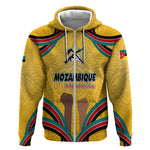 Mozambique Zip Hoodie Yellow Red Green Swirl Independence Day - African Pride