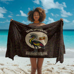 Uganda Sarong - Grey Crowned Crane and Tribal Pattern Spirit of Uganda Theme