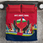 Central African Republic Bedding Set Red Blue Green Tribal Design - African Pride