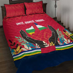 Central African Republic Quilt Bed Set Red Blue Green Tribal Design - African Pride