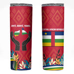 Central African Republic Skinny Tumbler Red Blue Green Tribal Design - African Pride