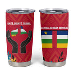Central African Republic Tumbler Cup Red Blue Green Tribal Design - African Pride