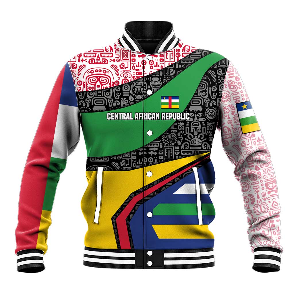 Central African Republic Baseball Jacket Multicolor Tribal Design - African Pride
