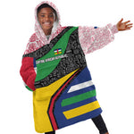 Central African Republic Kid Wearable Blanket Hoodie Multicolor Tribal Design - African Pride