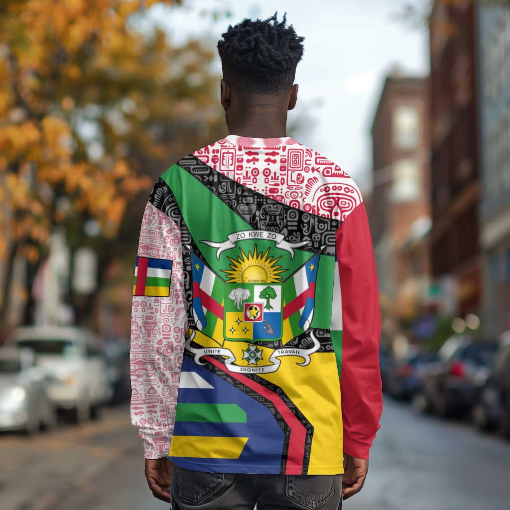 Central African Republic Long Sleeve Shirt Multicolor Tribal Design - African Pride