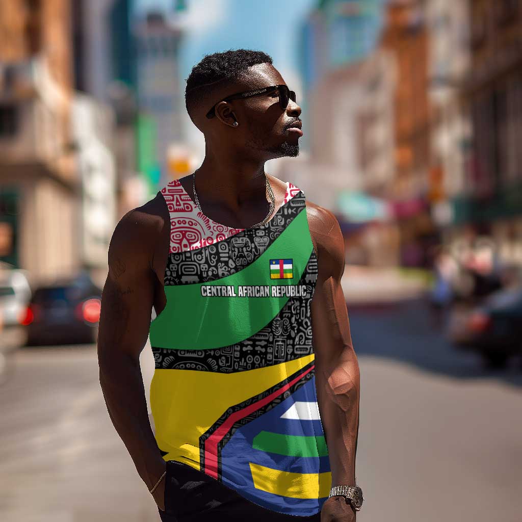 Central African Republic Men Tank Top Multicolor Tribal Design - African Pride