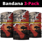 Central African Republic Neck Gaiter Red Black Nature Design and Buffalo - African Pride