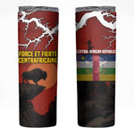 Central African Republic Skinny Tumbler Red Black Nature Design and Buffalo - African Pride