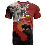 Central African Republic T shirt Red Black Nature Design and Buffalo - African Pride