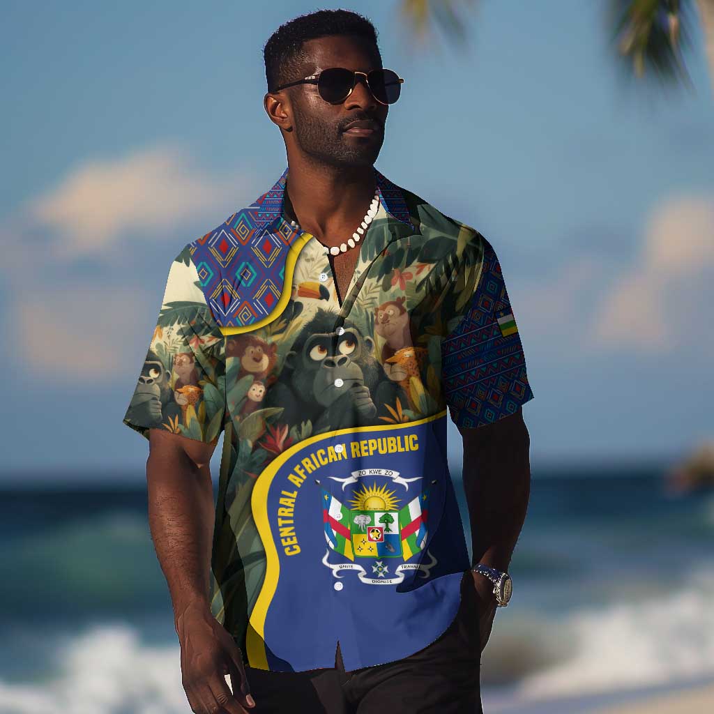 Central African Republic Hawaiian Shirt Jungle Animal - African Pride