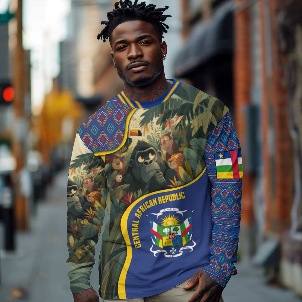 Central African Republic Long Sleeve Shirt Jungle Animal - African Pride