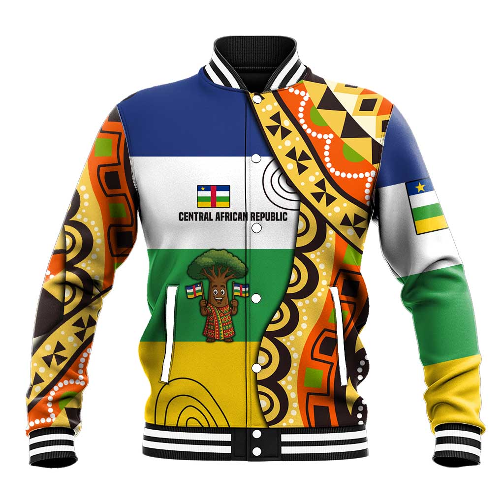 Central African Republic Baseball Jacket Baobab and Flag - African Pride