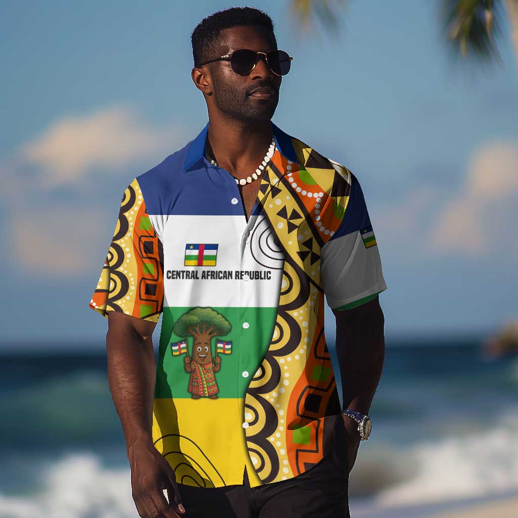 Central African Republic Hawaiian Shirt Baobab and Flag - African Pride