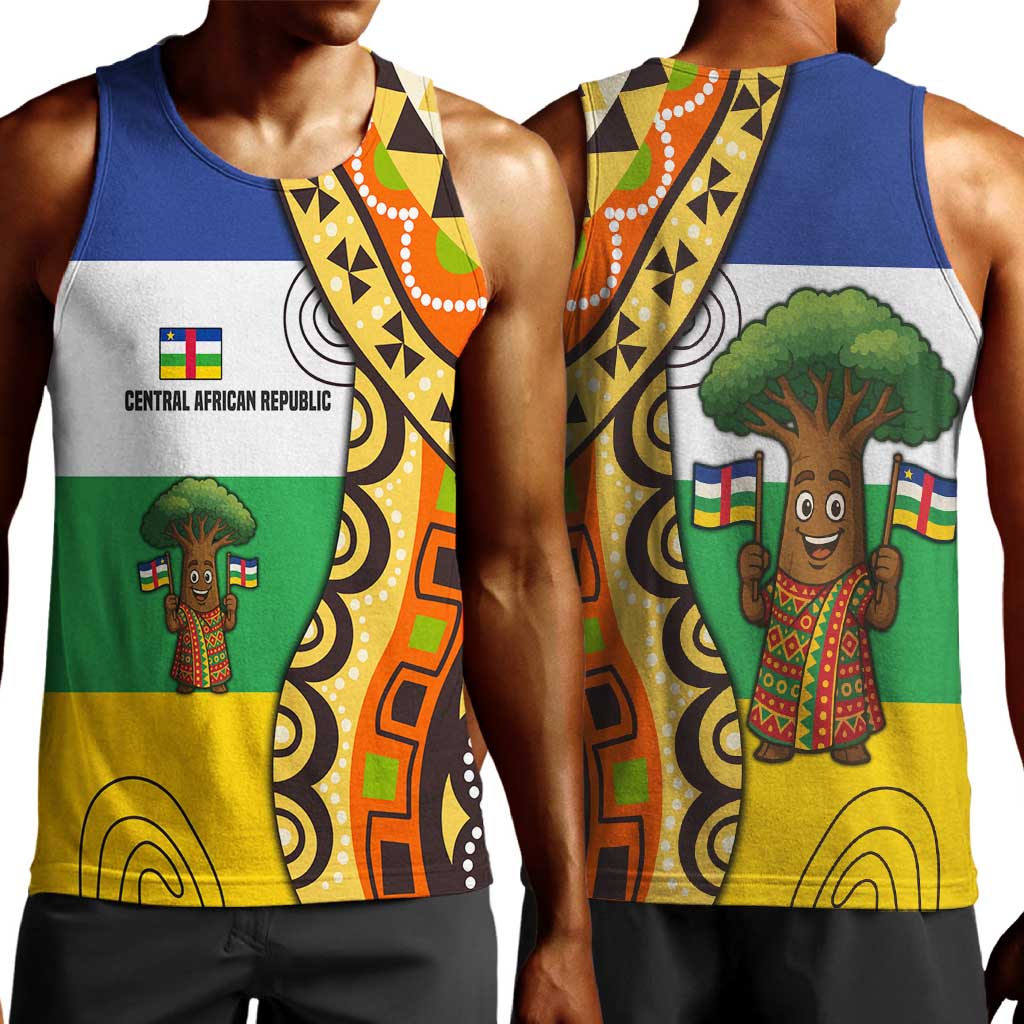 Central African Republic Men Tank Top Baobab and Flag - African Pride