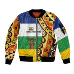 Central African Republic Sleeve Zip Bomber Jacket Baobab and Flag - African Pride