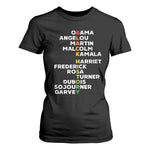 Black History Leaders T Shirt For Women Martin Malcolm Harriet Obama