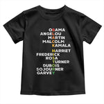 Black History Leaders Toddler T Shirt Martin Malcolm Harriet Obama