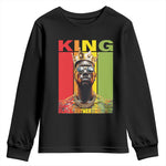 American Dad Youth Long Sleeve Shirt Black History King Father Melanin African American