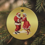 African American Christmas Black Santa Mr Mrs Claus Dancing Christmas Ornament